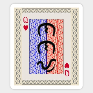 Tribal Art Playing card / Baybayin word Nanay (Mother) Magnet